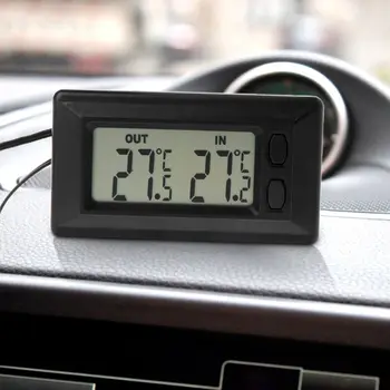 Auto Auto, LCD Digitálny Displej Krytý Vonkajší Teplomer, Meter S 1,5 m Kábel vhodný pre domáce autá továrne ultra tenké