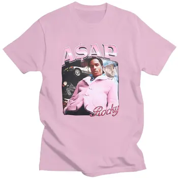 Hot Predaj ASAP Rocky Portrét Grafické Estetika T-shirts Hip Hop Bavlna Krátky Rukáv Voľné Pár T-Shirt Bežné Harajuku Tričko