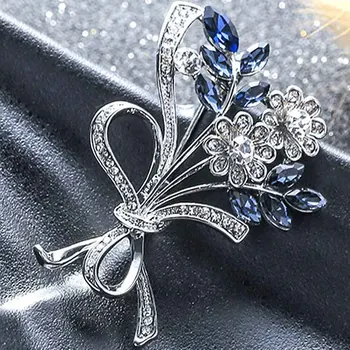 Móda Vysoko Kvalitné Šperky Elegantné Ženy Drahokamu Intarzované A Kvetinové Kytice Brošňa Pin Cardigan Šatkou Odznak Príslušenstvo 2020