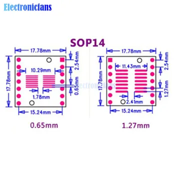 5 KS SOP14 SSOP14 TSSOP14 SIAHNUŤ PCB SMD DIP/Adaptér doska Ihrisku 0,65 eur/1.27 mm GM