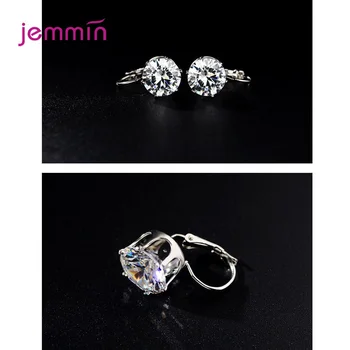 Kórejský Trend In Hot Predaj CZ Zirkón 925 Sterling Silver Geometrické Drop Náušnice Pre Ženy Strany Šperky, Piercing Príslušenstvo