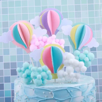 Unicorn Strany Tortu Vňaťou Cloud Rainbow Balón v Tvare Tortu Príznaky pre Dieťa Sprcha Deti, Narodeniny, Party Dekorácie Roztomilý Cake Decor