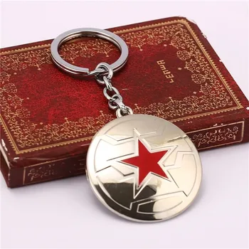 12pcs/veľa Kapitán Amerika Keychain Smalt Štít Star Logom Cool Mužov kľúčenky Krúžok Pre Mužov, Auto, Taška Ženy