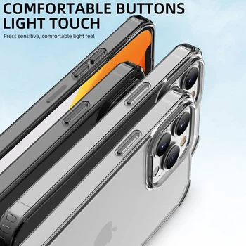 IPAKY pre iPhone 13 Prípade 13 Pro Mini Prípade Crystal Clear Shockproof Transparentné puzdro pre iPhone 13 Pro Max Prípade