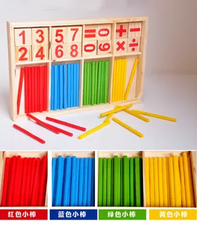 Drevené číslo stick symbol učebné pomôcky, hračky, detské škôlky aritmetický osvietenie vzdelávania v ranom veku