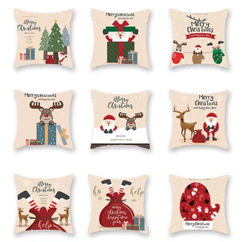 Santa Claus A Vianočné Vankúš Vianočné Ozdoby Textílie Elk Star Obliečka Na Vankúš Ozdoby Nový Rok Darček Natale Navidad 2022