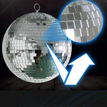 12 Ks Zrkadlo Disco Guľa s Priemerom 3 cm Striebro Visí Party Disco Ples Pre Party DJ Svetelný Efekt Domáce Dekorácie Fáze Rekvizity