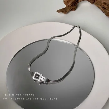 VSnow Jedinečný Dizajn Opasku z Nehrdzavejúcej Ocele Chokers Náhrdelník pre Ženy Femme Luxusné Strieborné Farba Svadobný Náhrdelník Šperky