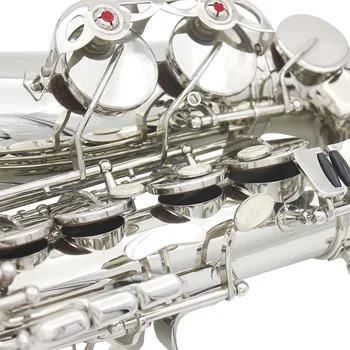 Eb Alto Saxofón Mosadz Striebro Pozlátené Profesionálne Woodwind Nástroj E Ploché Sax So Prípade Popruh Na Hudobné Nástroje, Príslušenstvo