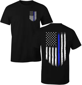 Fantastické Tees Tenká Modrá Čiara Vlajku USA Vlasteneckej Polícia Podporu pánske Letné Bavlnené O-neck T Shirt
