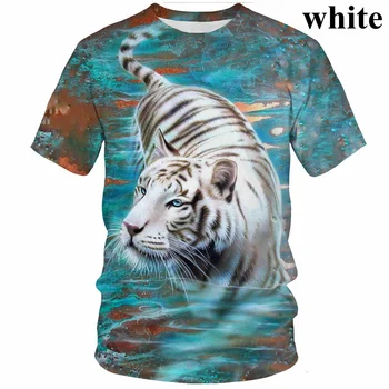 Nové Módne Letné Pohode pánske T-shirt Tiger 3d Digitálna Tlač Priedušný Rýchlo sa odparujúci Športové Tričko