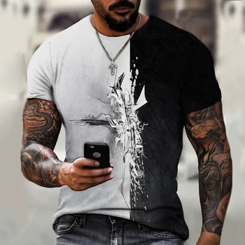 2021 nové pánske t-shirt 3D tlač dizajn abstraktný pojem módy tlače mužov nadrozmerné t-shirt