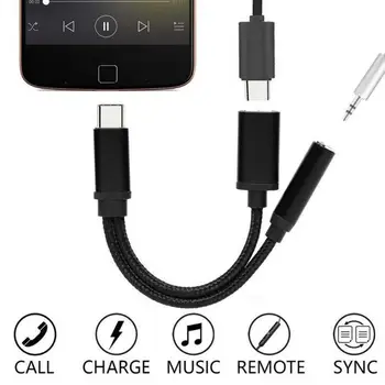 USB-C 3,5 AUX Audio Kábel 2v1 USB Typu C na 3,5 mm Jack Audio Splitter USB C Slúchadlá Kábel, Nabíjací Adaptér