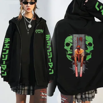 Japonsko, Anime Hoodie Pílou Muž Logo Gotický Vytlačené Streetwear Mikina Denji Muži Ženy Dlhý Rukáv Hip Hop Šaty, Topy