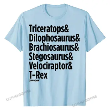 Jurský Park Dinosaur Názov Typy Grafické T-Shirt Mens Lacné Vytlačené Na Topy & Tees Bavlna Top T-shirts Tlač