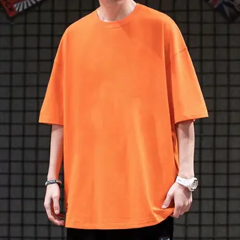 Letné Streetwear Nadrozmerné T Shirt Mužov Pevné O-Krku Polyester Mladistvú Vitalitu Formálne Krátke tričko Harajuku Pánske Oblečenie