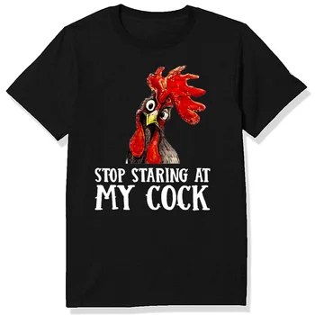 Muži Móda Grafiky Vytlačené T-Shirt Zastaviť Civel Na Môj Penis Zábavné Vzor Kuracie Tees