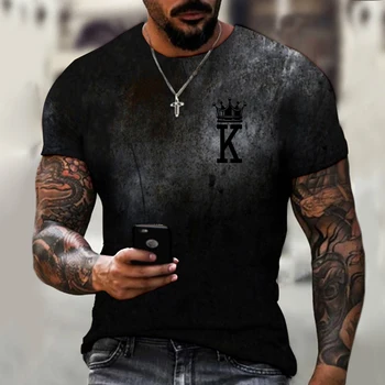 3D tlač pánske T-shirt street fashion osobnosti listy, krátke rukávy wild voľné nadrozmerné top 6XL