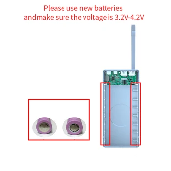 2021 NOVÉ Vymeniteľné zváranie-free14section18650 batérie banka auta mobile power shell DIY hniezdenie PD rýchle nabitie poklad prípade