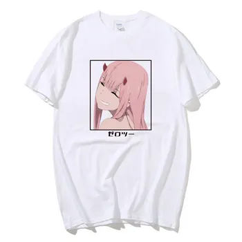 Japonské Anime T-shirt Miláčik V Franxx T Shirt Anime NULA DVA Hip Hop T-shirt Nové Letné Bežné Pohode Streetwear T tričko