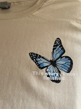 2021 lete motýľ tlače, dizajn a módne jednoduché osobnosti tvorivý mužov voľné bežné bavlna priedušná kolo krku T-shirt