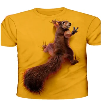 Pánske veverička T-shirt 3D tlač tričko Animal print T-shirt roztomilý vzor topy Muži/ženy roztomilý T-shirts pet T-shirts