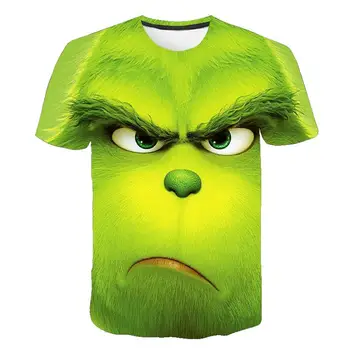 3D Zelená Grinch Deti T-Shirt Tlač Dievčatá Zábavné Oblečenie Chlapci Deti Topy Deti Oblečenie, Detské Tričká Muži Ženy Oblečenie T-shirt