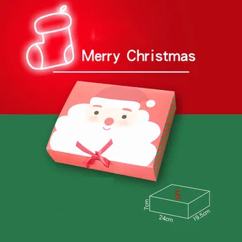 10 Ks/Veľa Kórejský Štedrý Deň Apple Balenie Box Vianočný Darček Balenie Prípade, Cukrovinky, Pečivo Box Cartoon Santa Claus Kartóne