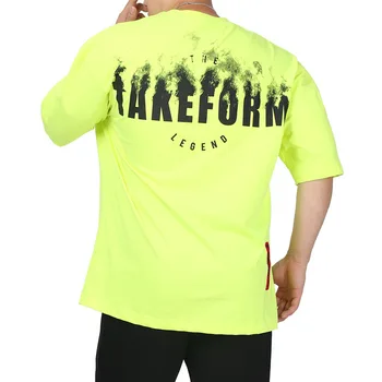 2021 Mužov gym fitness T-shirt Lete Bežné Tričko Mužov Oblečenie O tvaru Mužského Tee Topy Hip Hop Streetwear Tričko Fashion Tričko