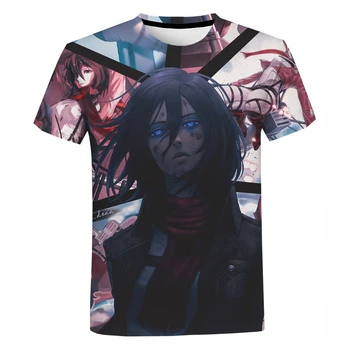 Anime Útok na Titan 3D Tlač T-shirt Ženy Muži Shingeki No Kyojin T Shirt Mikasa Tričko Anime Módne Krátky Rukáv Oblečenie