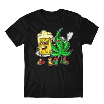 Muži Tričko Pivo A Burín Puky Burín Konope, Marihuana, Unisex Oblečenie Tričko Dizajn Zábavné Víkend O Krk Bavlna T-Shirt Plus Veľkosť