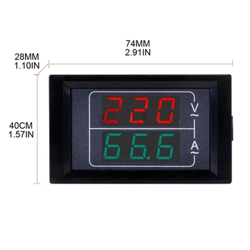 Mini Digitálny Voltmeter Ammeter AC50-500/0-600v, LED Displej Voltové Napätie Prúd Meter Panel Amp Volt Rozchod 875F