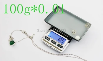 Mini Pocket Šperky s Hmotnosťou Rozsahu 100 G 0.01 g LCD Digitálne Elektronické Diamond Lab Gem Váhy Hmotnosti Balance Modré Podsvietenie