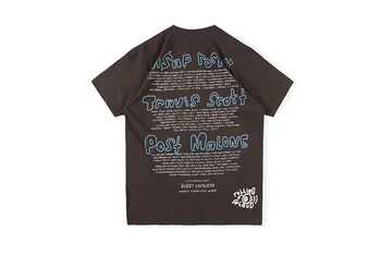 2021 Nové kvalitné Muži Ženy 1:1 T-shirt Koľajových Vysoká LA Miami pánske Bavlnené tričko Nadrozmerné Ručne maľované Graffiti T-shirt