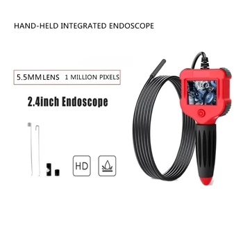 Kontrola Fotoaparát Priemyselný Endoskop Fotoaparát 2,4-Palcový Farebný LCD Displej Semi-Rigid Handheld Video Borescope 1 Meter