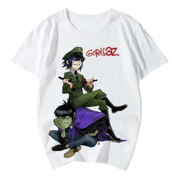 Gorillaz T-Shirts Cartoon Hudba Rocková Kapela Tlač Streetwear Muži Ženy Hip-Hopu, Pop Oersized Tričko Bavlna Tričká Topy Oblečenie