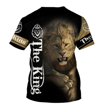 Lion King 3D Tlač Muži T-shirt 2021 Lete O Nové Krku, Krátke Tričká Topy 3D Štýl Mužské Oblečenie Móda Bežné T-shirts