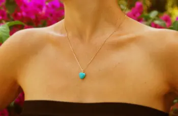 FLTMRH turquoises pendentif amethyste Kameň Prívesok Reťaze Náhrdelník Pre Ženy Šperky