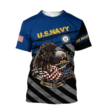 Letné Módy Mužov tričko US Navy NÁM Veterán Vlajka Eagle Vojak 3D Tlačených tričká Unisex Harajuku tričko Bežné Tee Topy-1