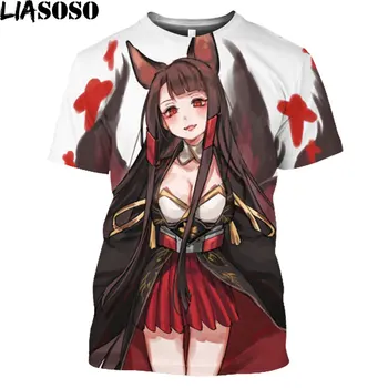LIASOSO 3D Vytlačené T-shirt Populárnej Anime Azur Lane Sexy Loli Bunny Dievča Top Mužov a Ženy, Nadrozmerné T-tričko Krátky Rukáv 2021