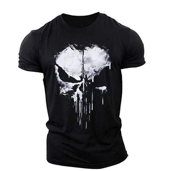 Lebka grafický tričká Pre Svaly Muži t-shirt Športové Outdoorové Ľahké, Tenké A Priedušná pružnosť Rýchle suché T-Shirts