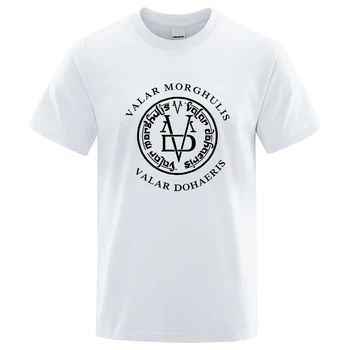 Valar Morghulis & Valar Dohaeris T Shirt Mužov Hip-Hop Bežné Tričko Značky Krátky Rukáv T-Shirt Harajuku Bežné Tees 2021