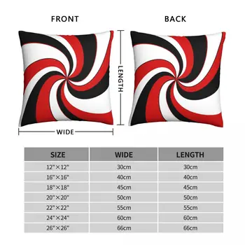 Červená Čierna Biela Twist Dizajn Námestie Obliečka Na Vankúš Polyester Velvet Bielizeň Tvorivé Dekoratívne Hodiť Vankúš Posteľ Vankúš