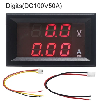 Mini Digitálny Voltmeter Ammeter DC 100V 10A 50A 100A Amp Volt Aktuálne Meter Tester 0.28
