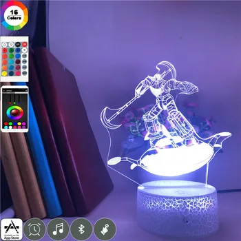 3D Ilúziu Nočný Projektor Svetlo LED UFO Robot Grendizer Anime stolná Lampa Dospievajúce Deti Narodeninám Nočného APP Control