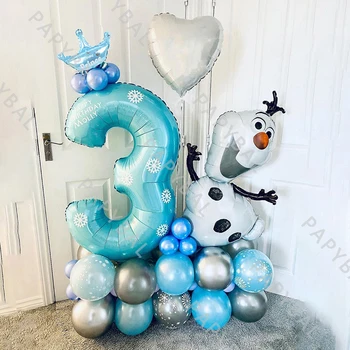 1Set Disney Mrazené Olaf Hliníkové Fóliové Balóniky Nastaviť Deti Narodeniny Arch Garland Auta Snowflake Latex Baloon Baby Sprcha Globos