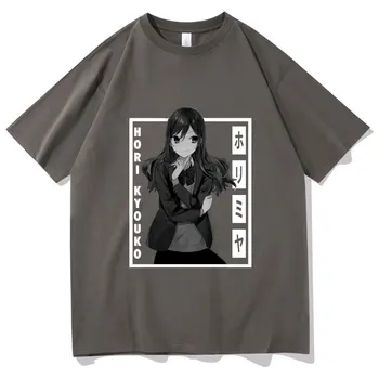 Nové Japonskom Anime Horimiya Hori a Miyamura T-shirt Lete Nadrozmerné Hip Hop Streetwear Mužov Krátky Rukáv Ženy Čistá Bavlna Tričko
