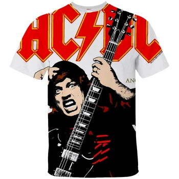 Hot predaj AC DC Vytlačené Rock & Roll T-Tričko Tee Mužov Oblečenie Krátke Rukáv Top Tees 3D Vytlačené Žena Príležitostné Tlače punk oblečenie