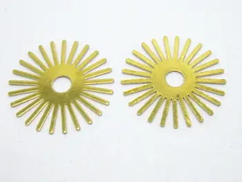 10pcs Mosadz kúzlo Náušnice zistenia Slnko tvarované 19.5x0.5mm Surové mosadz kvet komponenty -R1317
