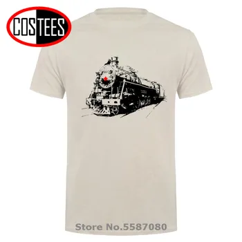 Dospelý Samec Sovietskeho Parný Rušeň T-Shirt Grafický tlač Krátke rukáv Tričko s Vlakom Vintage Slim modernom Retro tričko pre Mužov
